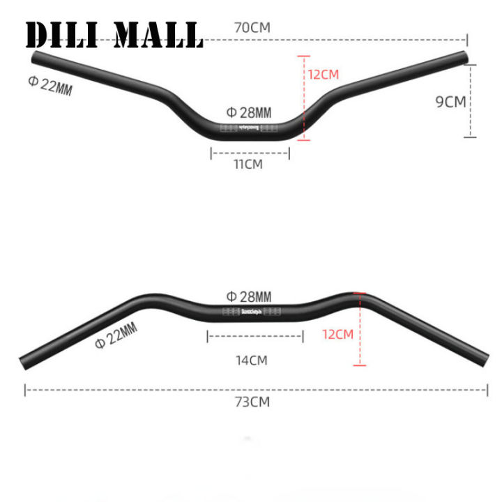 แฮนด์รถจักรยานยนต์-อะลูมินัมอัลลอย7-8-22มม-ยกแฮนด์กลืนสำหรับรถจักรยานยนต์วิบากไฟฟ้า-e-bike