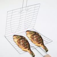 คลิปปลาย่าง 5PCS BBQ Food Net BBQ Portable BBQ Tool เครื่องใช้เครือข่ายอาหารห้องครัวสแตนเลสซิลิโคน