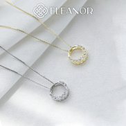 Dây chuyền nữ bạc 925 Eleanor Accessories vòng cổ mặt tròn đính đá phụ