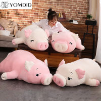 Squishy Pig Stuffed Doll Lying Plush Piggy Toy WhitePink Animals Soft Plushie 60cm with Warmer Blanket Kids Comforting Gift