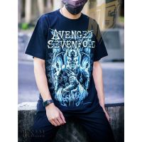 Avenged Sevenfold เสิ้อยืดดำ เสื้อยืดชาวร็อค เสื้อวง New Type System NTS Rock brand Sz. S M L XL XXL