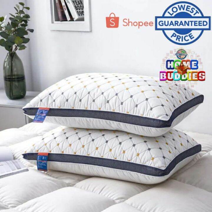 ♥Original Luxury HILTON Hotel Pillow 1000 Grams Double Lining 3D Embossed and Quilted Premium