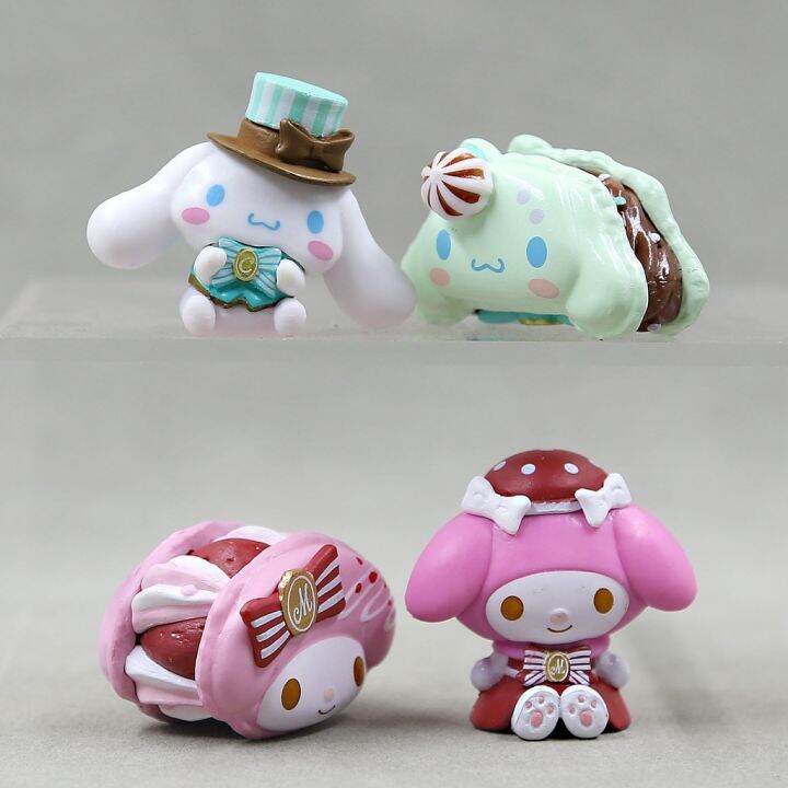 ns3-โมเดลฟิกเกอร์-sanrio-action-figure-cream-cake-macaroon-kuromi-melody-cinnamoroll-pochacco-ของเล่นสําหรับเด็ก-2-ชิ้น