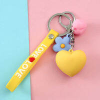 Love Boys Girls Keychain Lady จี้ใหม่ยางนุ่มเชือกจี้พวงกุญแจการ์ตูนแหวนคู่กระเป๋าขนาดเล็กของขวัญอุปกรณ์เสริม