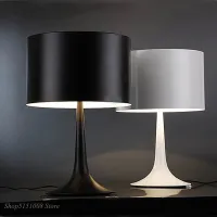 Nordic table lamp simple modern living room desk decoration Desk lamp black white Table Light bedroom bedside lamp Home Lighting