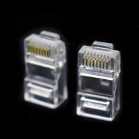 10 Pcs Cable terminal Transparent Crystal Head Crystal Head RJ45 CAT5 CAT5E Modular Plug Gold Plated Network ConnectorWires Leads Adapters