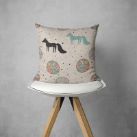 Dog Pillow Cases Animal Pillowcase Nordic Style 40*40 45*45 for Children Kids Beige fur Linen Cushion Cover