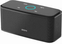 DOSS Bluetooth Speaker, SoundBox Touch Portable Wireless Speaker with 12W HD Sound and Bass, IPX5 Water-Resistant, 20H Playtime, Touch Control, Handsfree, Speaker for Home, Outdoor, Travel-Black