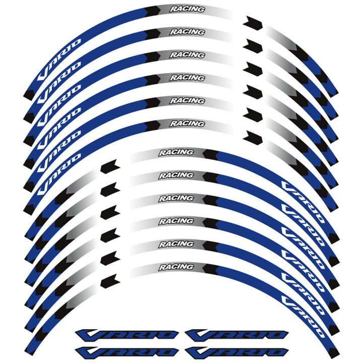 สติกเกอร์ติดอุปกรณ์แข่งรถจักรยานยนต์สติกเกอร์ลายแถบยางขอบล้อสำหรับรถ-honda-vario-vario125สติกเกอร์ขอบ-vario160-vario150-vario150-14-14