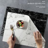 【hot】❁  Luxury Leather Placemat Marble Pattern Table Insulation Placemats Bowl Coaster 45x32CM 1PCS