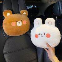 Cartoon Cute Animal Plush Car Pillow Auto Seat Neck Rest Headrest Cushion Support Pillows Soft Comfy Lumbar Pad Auto Accessories