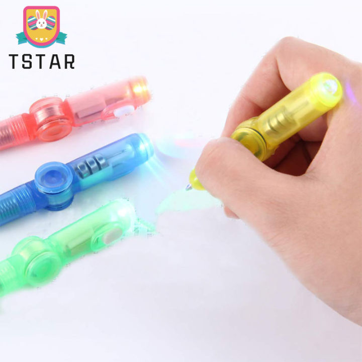 ts-fast-delivery-creative-flash-rotating-gel-pen-colored-led-light-student-random-color-led-colorful-luminous-spinning-pen-rolling-pen-ball-point-pen-learning-office-supplies-ซื้อทันทีเพิ่มลงในรถเข็น-