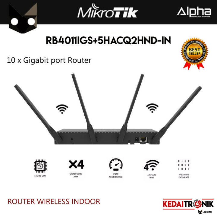 Mikrotik RB4011iGS+5HacQ2HnD-IN Router Wireless Indoor RB 4011iGS+5Hac ...