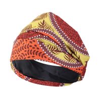 African Print Satin Lining Headband Wide Stretch Hair Band Women Turban Headwrap Fashion BandanasCasual Sports Yoga Hair Bands