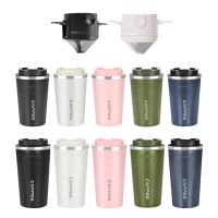 ¤☁▲ 380ml/500ml Coffee Mug 304 Stainless Steel Direct Drinking Water Bottle Leakproof Hot and Cold Thermal Kettle for Travel Sports