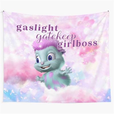 Gaslight Gatekeep Girlbbbble ความเชื่อความสุขพรมศิลปะแขวนผนังสำหรับห้องนอนตกแต่งห้องนั่งเล่นปาร์ตี้หอพักวิทยาลัย
