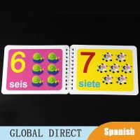 Children Learning in Spanish Number/número 123 Montesori Flashcard books Educational Games for teaching 3-8 ages Kids Card toys Flash Cards