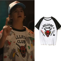 FARUILINE STORE MEN393 เสื้อยืดแขนสั้น เสื้อแฟชั่น พิมพ์ลายStranger Things 4 Mike Hellfire Club ลุคสตรีท ใส่ได้ทั้งผู้ชายและผู้หญิง