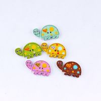 Free Shipping Retail 10Pcs Random Mixed 2 Holes Cartoon Tortoise Animal Shape Wood Sewing Buttons Scrapbooking 16x28mm Haberdashery