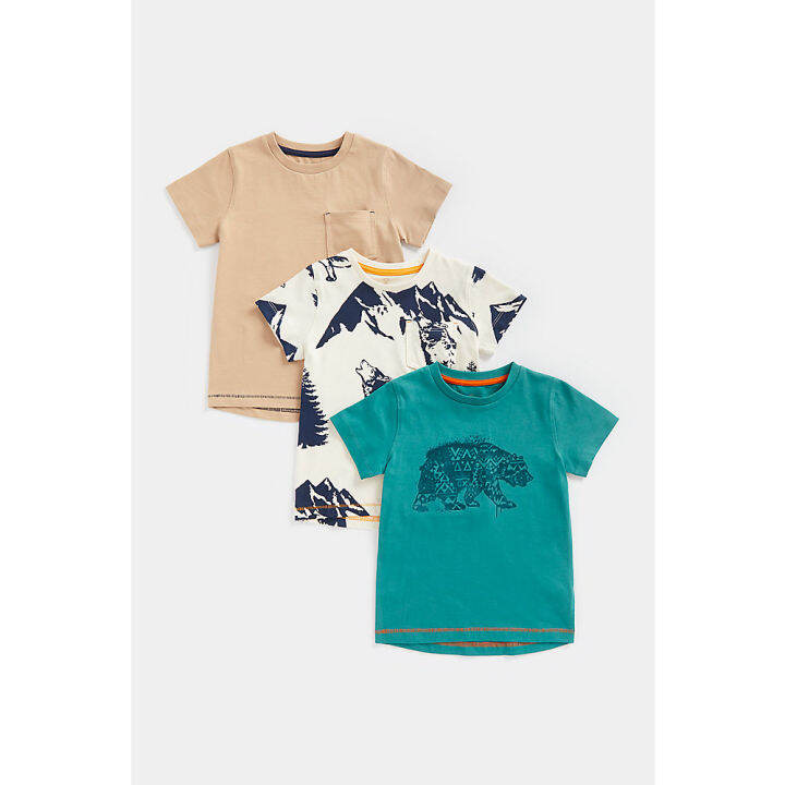 เสื้อยืดเด็กผู้ชาย-mothercare-bear-t-shirts-3-pack-cc884