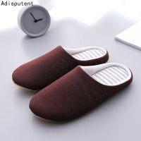 Slient Men Soft Cotton Slippers Indoor Non-Slip Floor Shoes Thin Mens Slides Bedroom