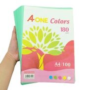 HCMGiấy Bìa màu Thái Lan. Khổ A4. Định lượng 180 gsm. 1 xấp 100 tờ. Có 5