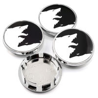 4pcs 66mm Car Wheel Center Hub Caps Black and White Wolf Fit For 3B7601171 5G0601171 69729 69991 Rim Center Cover