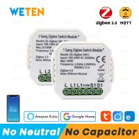 【YD】 Tuya Zigbee 3.0 Module No Wire Capacitor 1 2 Gang Support Assistant via Zigbee2mqtt