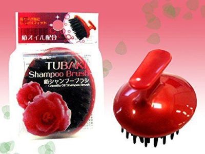 [พร้อมส่ง]Tubaki Shampoo Brush Camellia Oil Shampoo Brush  แปรงแชมพูผสมน้ำมันดอกคามิเลีย  แปรงผมทรงกลมขนาด 8 ซม.