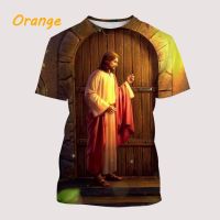 2023 Customized Fashion T-shirt Summer New T-shirt Short-sleeved Jesus Pattern T-shirt Printing 3d T-shirt Casual Round Neck All-match Short-sleeved Top T-shirt，Contact the seller for personalized customization