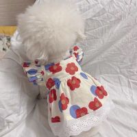 〖Love pets〗   Princess Style Dog Dresses Pet Floral Skirt Cotton Suspender Pet Clothing Mesh Skirt Sweet Dog Clothes for Small Dogs Pet Items