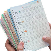 [Hot K] 8หนังสือ/ชุด3D Groove Magic หนังสือออกกำลังกายฟรีเช็ดเด็กการเขียนตัวอักษรตัวอักษรภาษาอังกฤษการเขียนของเล่น Montessori ของขวัญ