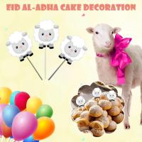 12pcs Little Lamb Cake Decoration Eid Al-Adha Cake Toothpick Lamb Decoration O8N5