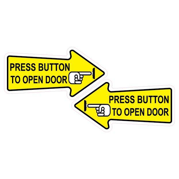 PRESS BUTTON TO OPEN DOOR SIGNS STICKER Lazada