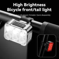 2023 NEW 4/6 LED Bicycle Front Rear Light USB Charging Headlight Taillight MTB Waterproof Lantern Safety Warning Lamp Bike Accessories