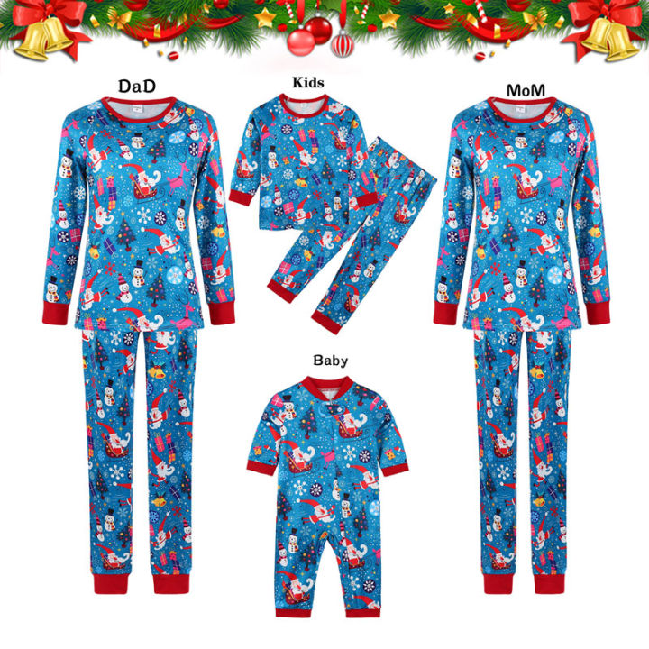 family-christmas-pajamas-clothing-2021-dad-mother-kids-baby-new-year-print-sleepwear-xmas-family-clothing-sets-family-look-cloth