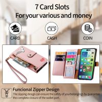 Crossbody Lanyard Zipper Leather Cover For Iphone 13 12 Mini 14 11 Pro XS Max XR X 7 8 Plus SE 2020 2022 Card Slot Wallet Case