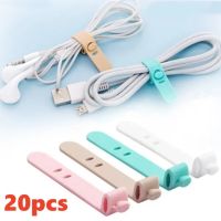 20/4/1 Pcs Silicone Cable Ties Wire Cord Organizer Earphone Management Wrap Straps for Bundling Desk Cable Cords &amp; Wires Winder