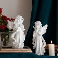 Praying Angel Plaster Miniature Figurines Ornaments Office Study Desktop Decor Resin Figurines Crafts American Home Decor Gift