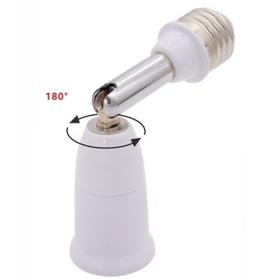 【YF】┇❆☢  E27 Lamp Base To Bulb Holder 180 Rotatable CFL Socket Extension Converter