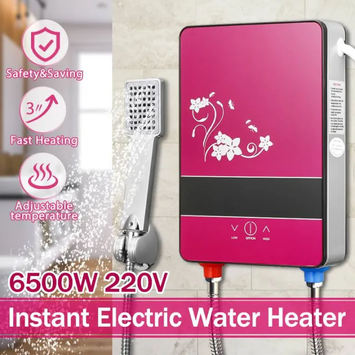 6500W 220V Electric Hot Water Heater Tankless Instant Heating Set