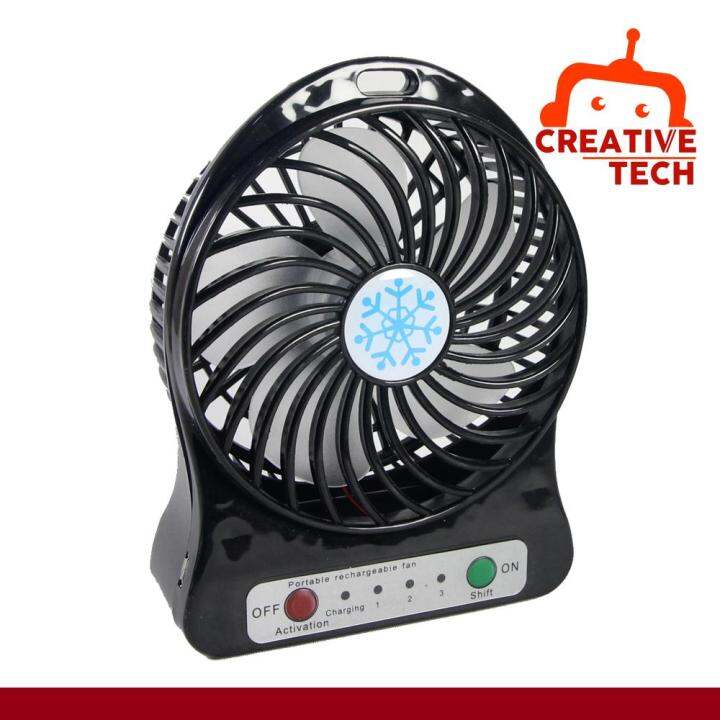 Portable Rechargeable Mini Fan (BLACK) Lazada PH