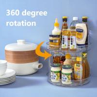 Kitchen Turntable Organizer 360 Rotation Cabinet Turntable Organizer Storage Spice Rack Drink Cosmetic Tray