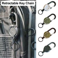 【YD】 1Pc Metal Easy-to-pull Buckle Rope Outdoor Anti-theft Retractable Roll Chain Cable Keychain Durable Climbing Tools