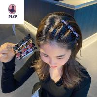 MZP สง่างามเรียบหรู ชุดคลุมศีรษะ พลอยเทียมเทียม สองชั้น Barrette เซอร์คอน เครื่องมือถักเปีย กิ๊บติดผมแบบมีฟัน คลิปผมผู้หญิง กิ๊บติดผมคริสตัลเกาหลี