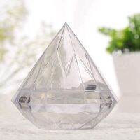 60PCS Transparent Diamond Shape Candy Box Wedding Favor Gift Boxes Party Box Clear Plastic Container Home Decor Gift