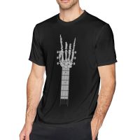 Bass Guitar Skeleton Hand T Shirts Musical Instrument Rock Vintage Tshirt Print Premium Tshirts Pattern