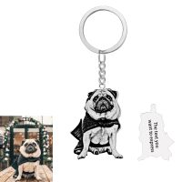 【CW】▥  Personalized Photo Keychain Dog Keyring Photos Picture