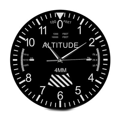 Altimeter Wall Clock Tracking Pilot Air Plane Altitude Measurement Modern Wall Watch Classic Instrument Home Decor