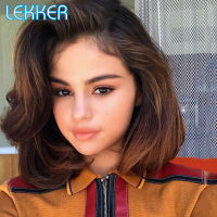 Lekker Highlight Bangs Short Wavy Bob Human Hair Wig For Women Colored zilian Remy Hair Non Lace Cheap Curly Ombre Silver Wig